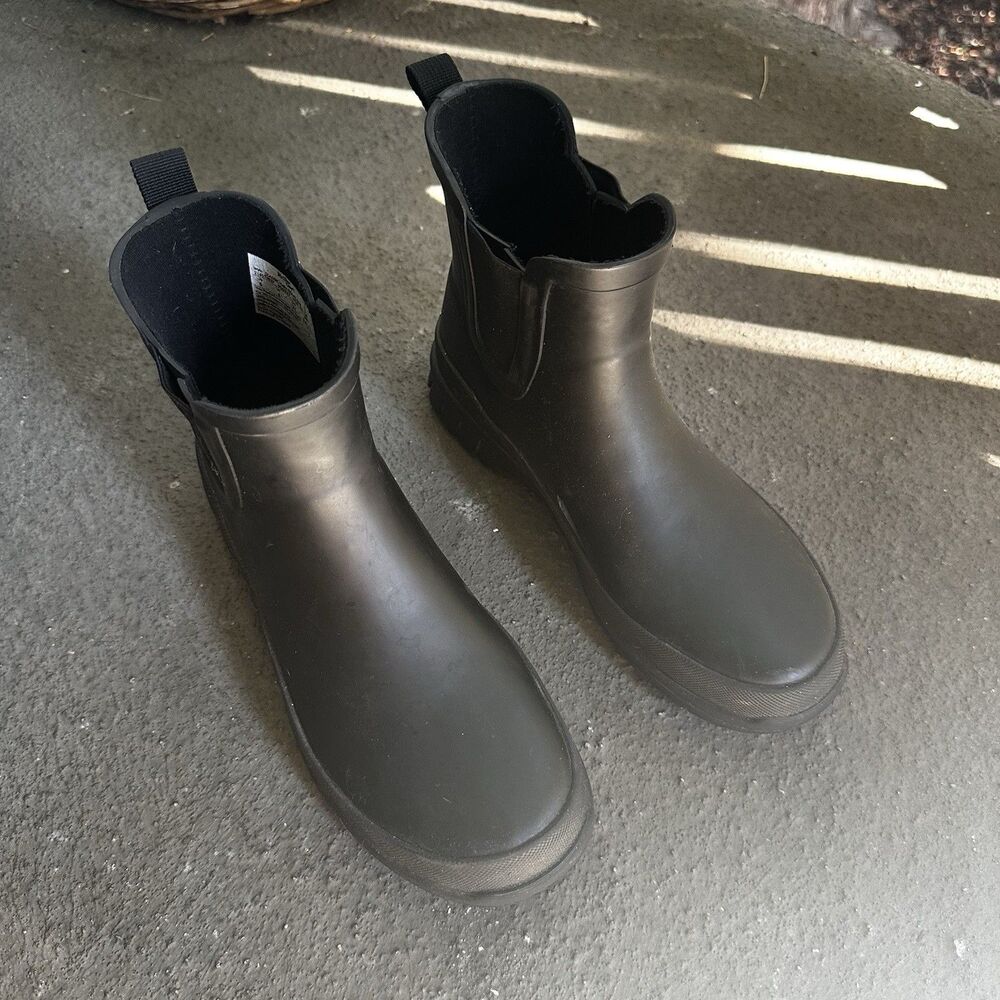 WESTERN CHIEF WOMEN'S MODERN CHELSEA WATERPROOF ANKLE RAIN BOOTS BLACK 6